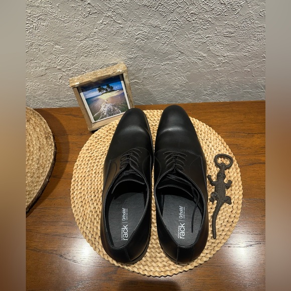 Nordstrom Rack \"Gavin\" Plain Toe Derby shoes Black Leather & Lace Sz 13
